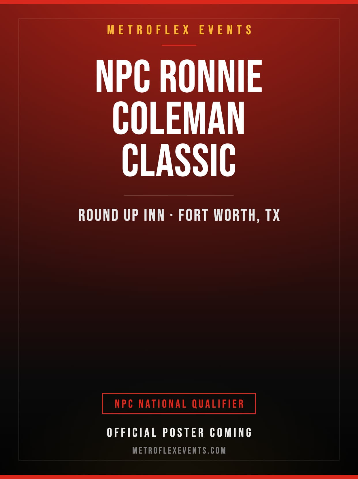 NPC Ronnie Coleman Classic 2027 poster